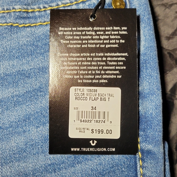 🛑✋️ SOLD! 🌟NWT Men's True Religion🌟 - Picture 7 of 8